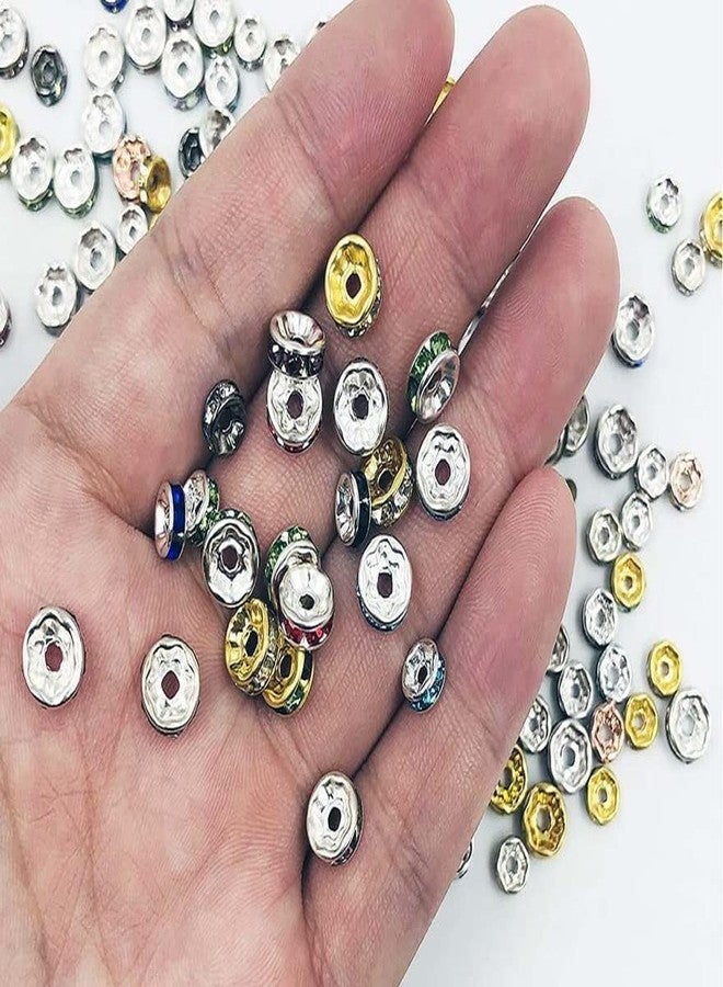 دي آي واي كرافتس مجموعة 500 قطعة من خرز الفواصل الدائرية المرصعة بأحجار الراين الكريستالية، ألوان عشوائية، خرز فواصل دائري للقلائد والأساور (500 قطعة، ألوان عشوائية) - Image 5